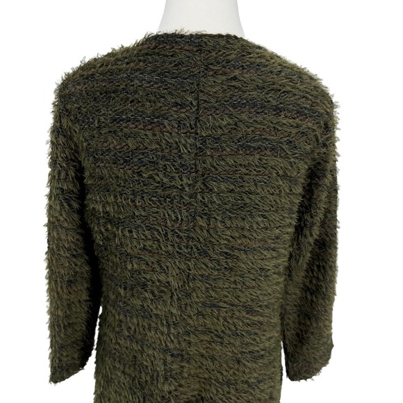 Vintage Monika Turtle Studio Cardigan Sweater Longline Olive Green Small - Picture 6 of 9
